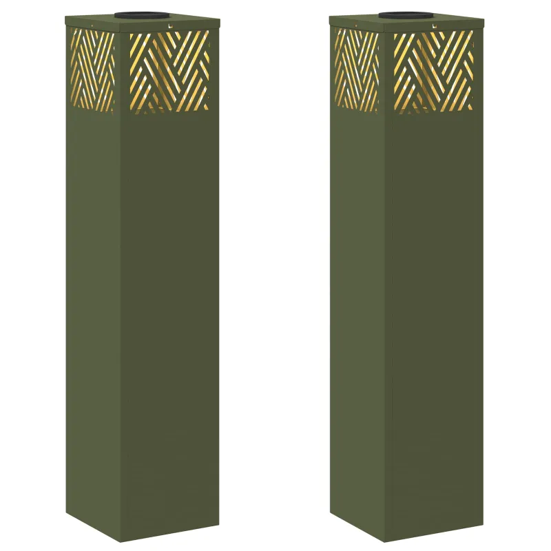Saulės LED šaligatvio šviesa 2 pcs Alyvuogių žalia