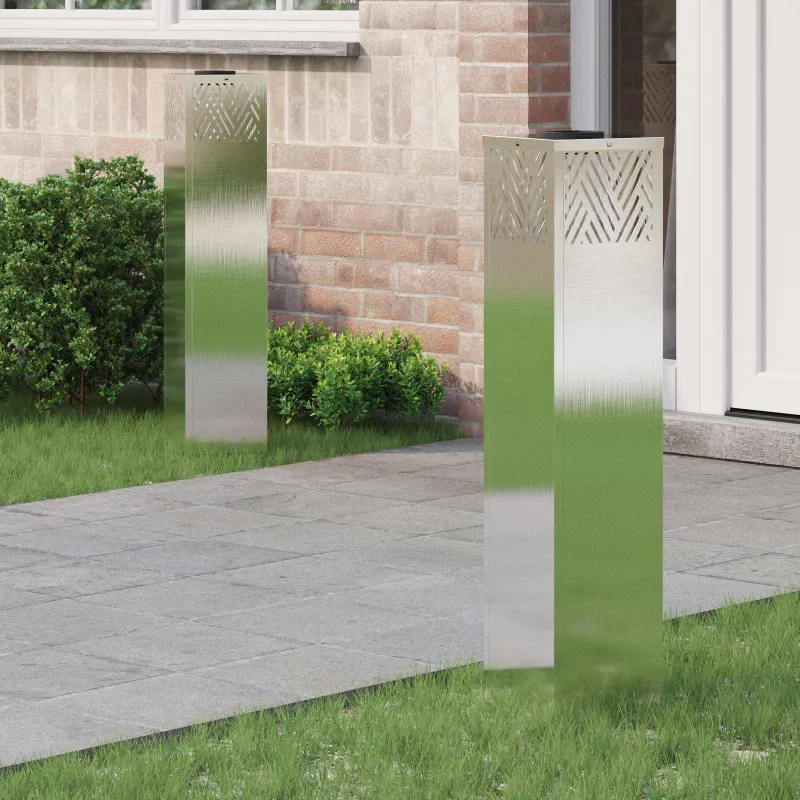 Saulės LED šaligatvio šviesa 2 pcs Sidabro Nerūdijantis Plienas