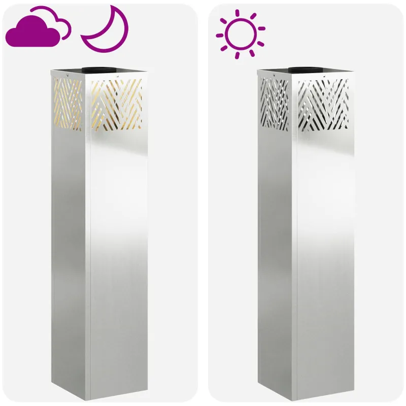 Saulės LED šaligatvio šviesa 2 pcs Sidabro Cinkuotas