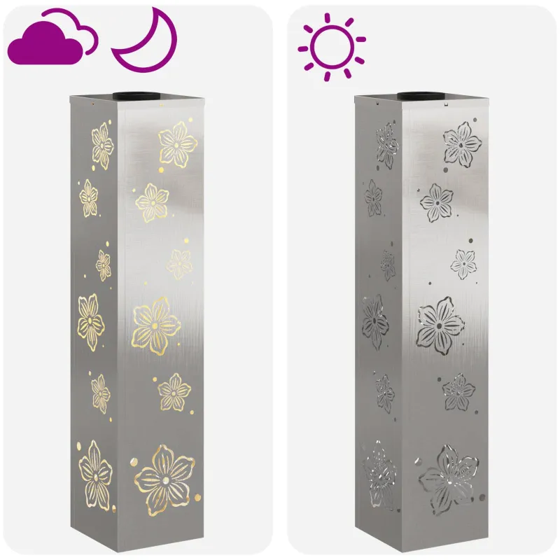 Saulės LED šaligatvio šviesa 2 pcs Sidabro Nerūdijantis Plienas