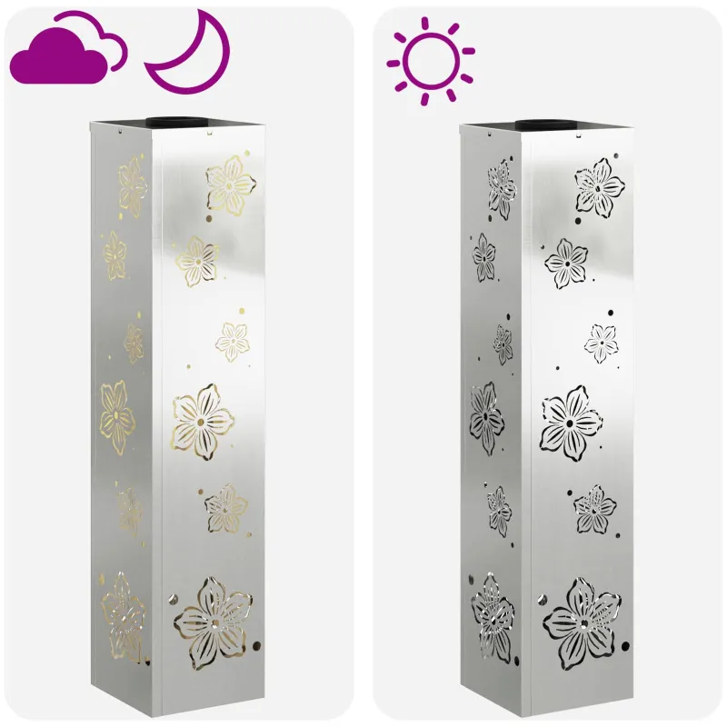 Saulės LED šaligatvio šviesa 2 pcs Sidabro Cinkuota plienas