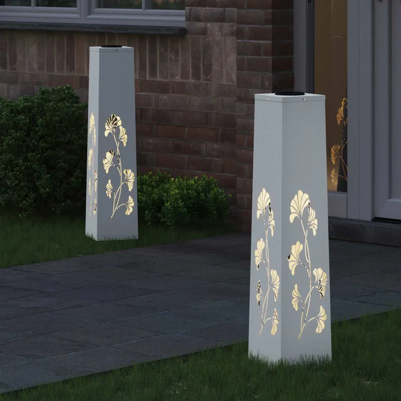 Saulės LED šaligatvio šviesa 2 pcs Balta