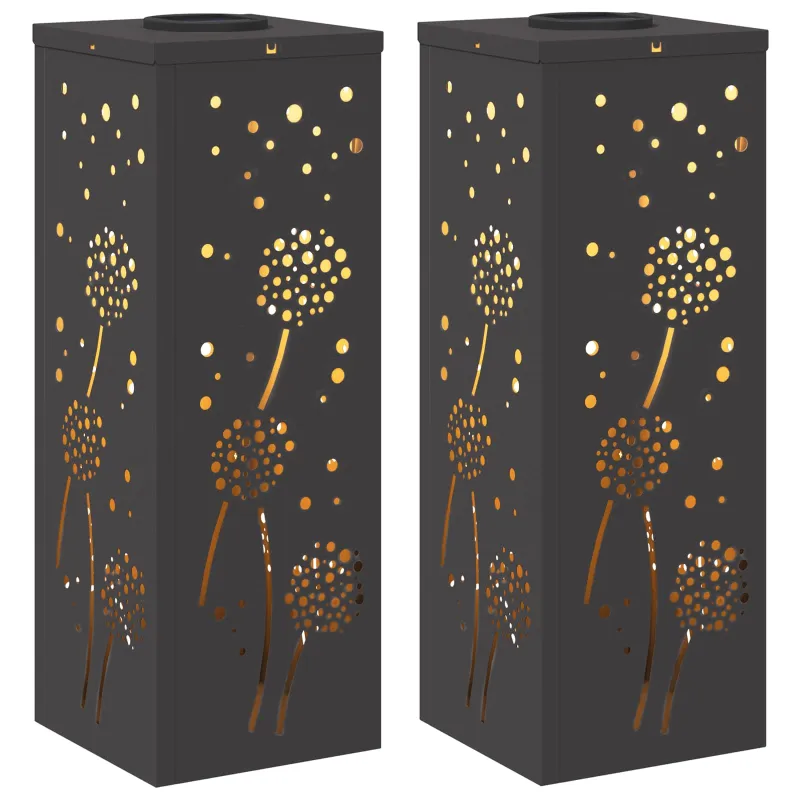 Saulės LED šaligatvio šviesa 2 pcs Juoda