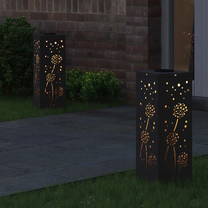 Saulės LED šaligatvio šviesa 2 pcs Juoda