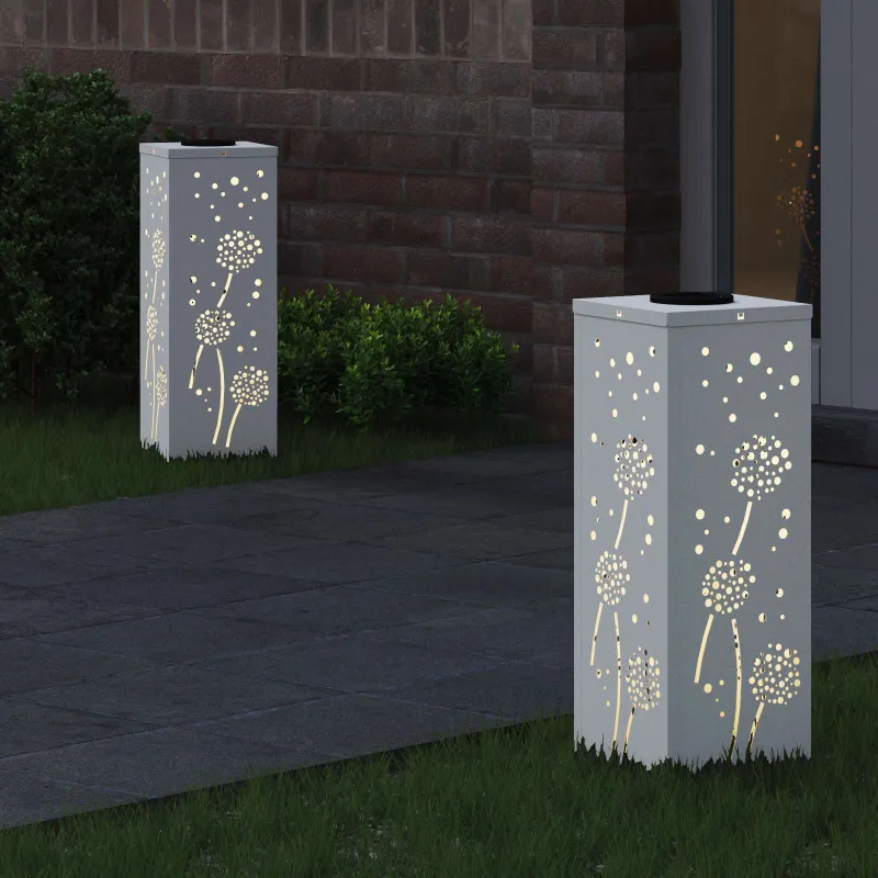 Saulės LED šaligatvio šviesa 2 pcs Balta