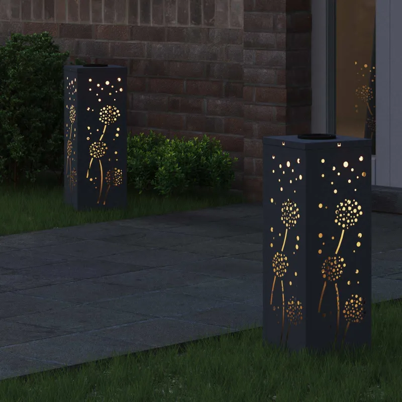 Saulės LED šaligatvio šviesa 2 pcs Antracitas