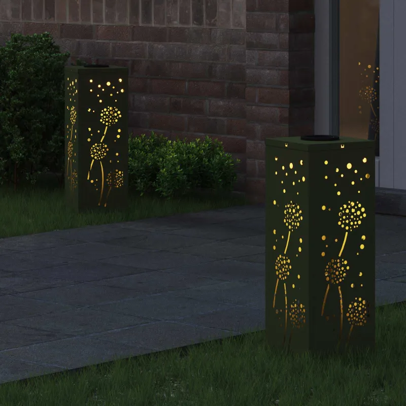 Saulės LED šaligatvio šviesa 2 pcs Alyvuogių žalia