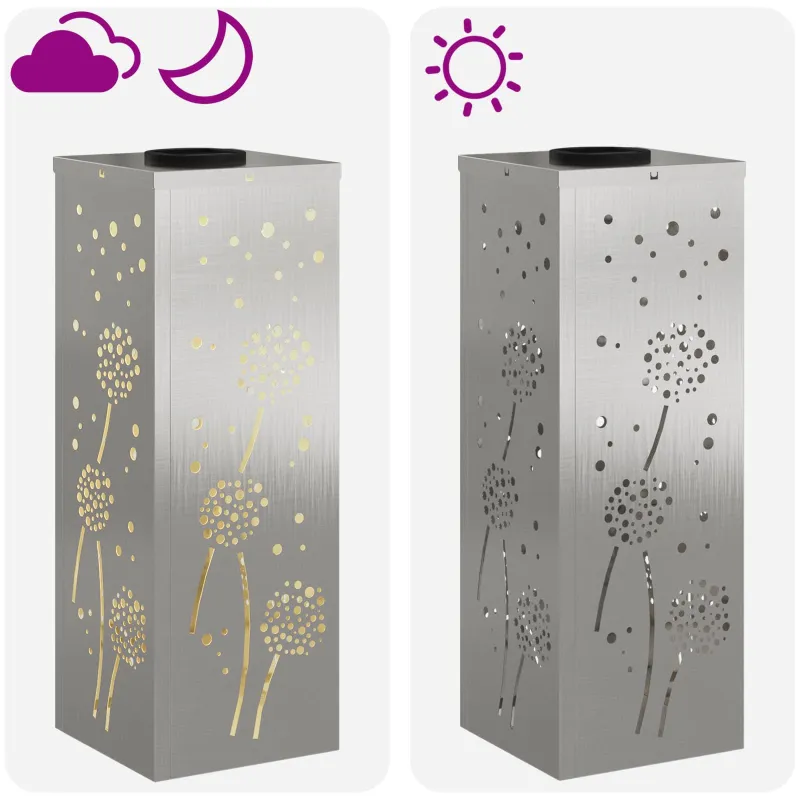 Saulės LED šaligatvio šviesa 2 pcs Sidabro Nerūdijantis Plienas