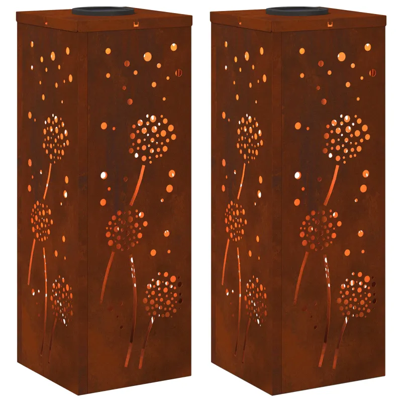 Saulės LED šaligatvio šviesa 2 pcs Rūdijanti