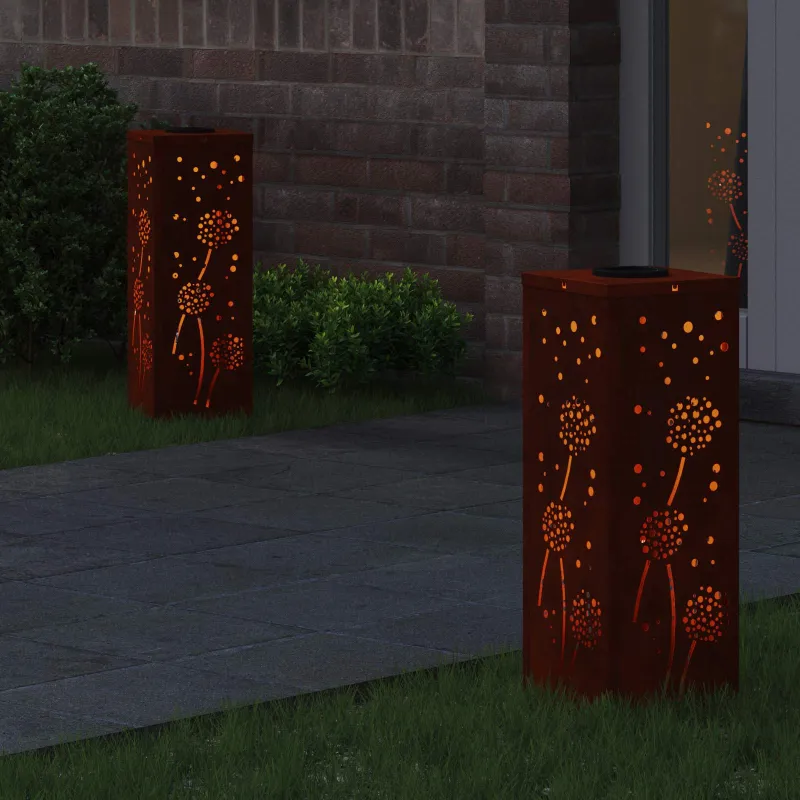 Saulės LED šaligatvio šviesa 2 pcs Rūdijanti