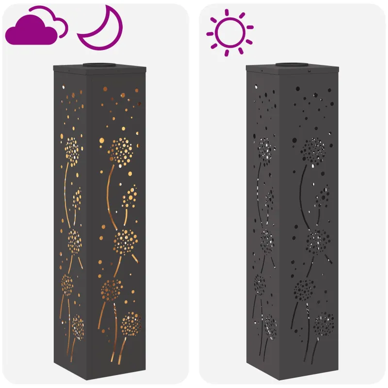 Saulės LED šaligatvio šviesa 2 pcs Juoda