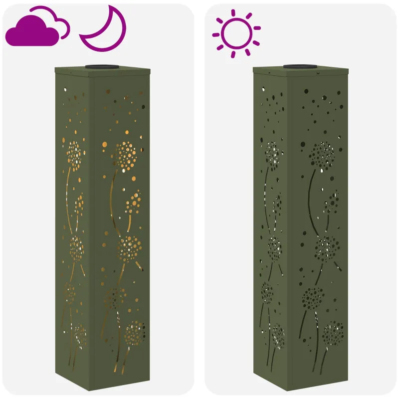 Saulės LED šaligatvio šviesa 2 pcs Alyvuogių žalia
