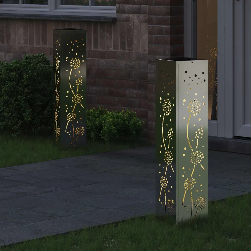 Saulės LED šaligatvio šviesa 2 pcs Rūdijanti Cinkuotas
