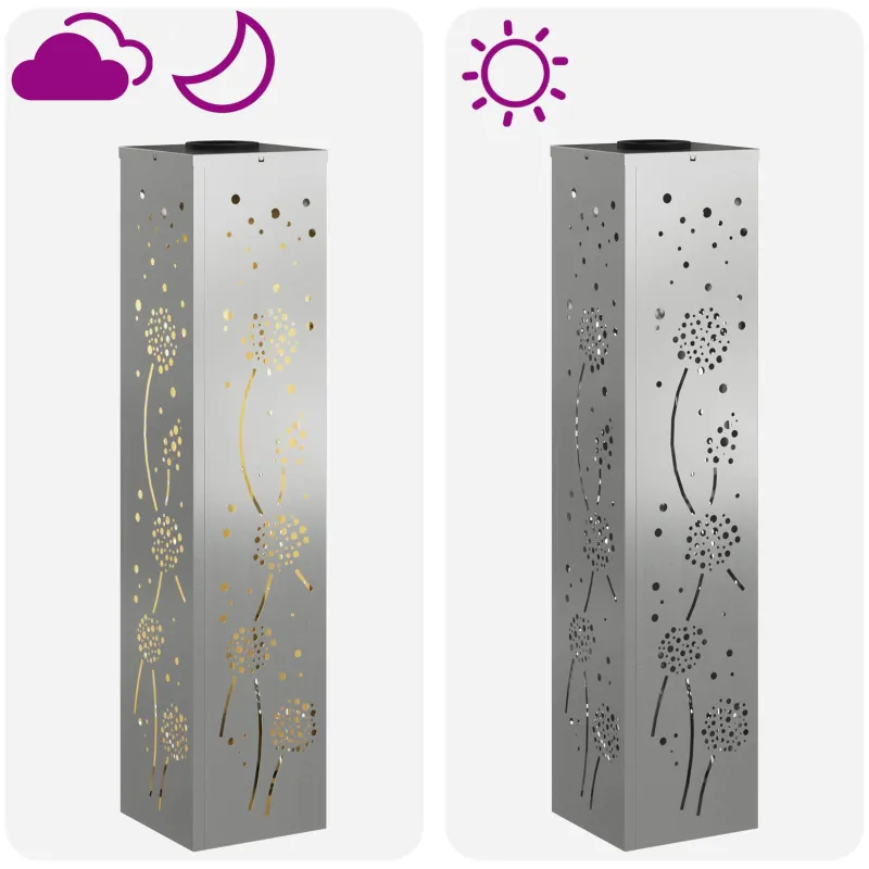 Saulės LED šaligatvio šviesa 2 pcs Rūdijanti Cinkuotas