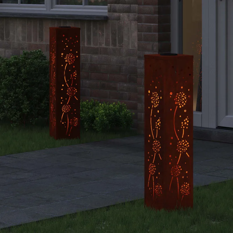 Saulės LED šaligatvio šviesa 2 pcs Rūdijanti