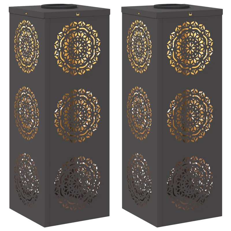 Saulės LED šaligatvio šviesa 2 pcs Juoda