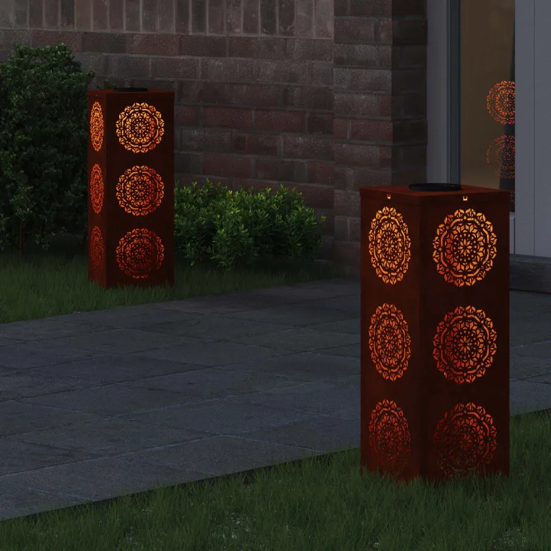 Saulės LED šaligatvio šviesa 2 pcs Rūdijanti