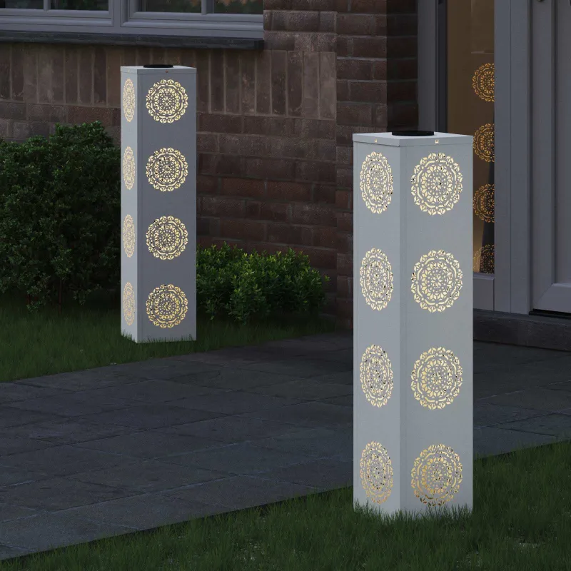Saulės LED šaligatvio šviesa 2 pcs Balta