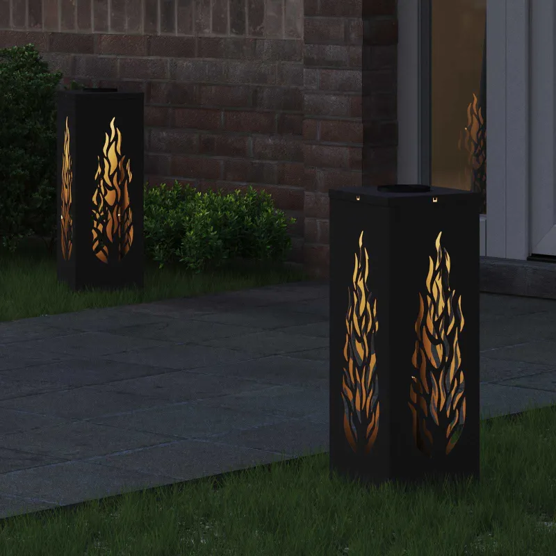 Saulės LED šaligatvio šviesa 2 pcs Juoda