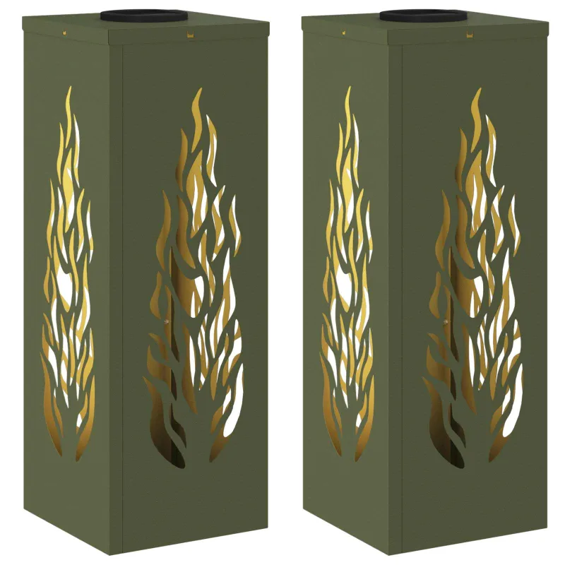 Saulės LED šaligatvio šviesa 2 pcs Alyvuogių žalia