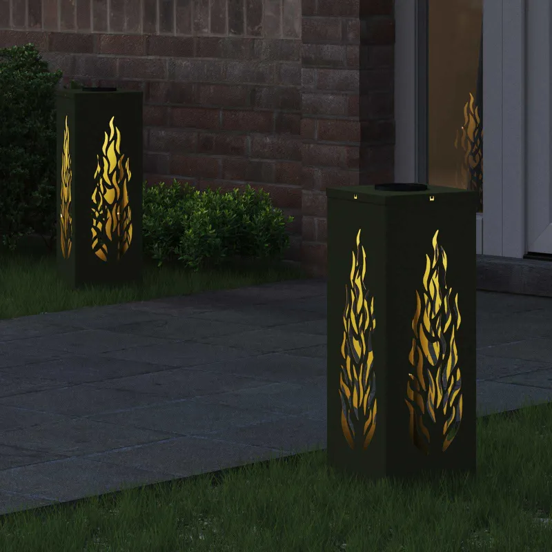 Saulės LED šaligatvio šviesa 2 pcs Alyvuogių žalia