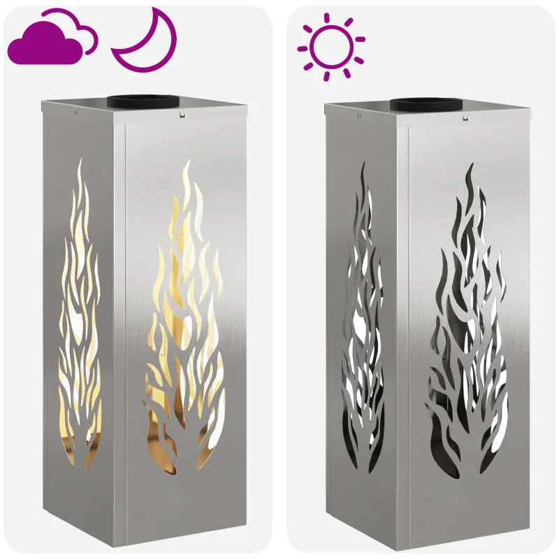 Saulės LED šaligatvio šviesa 2 pcs Sidabro Nerūdijantis Plienas