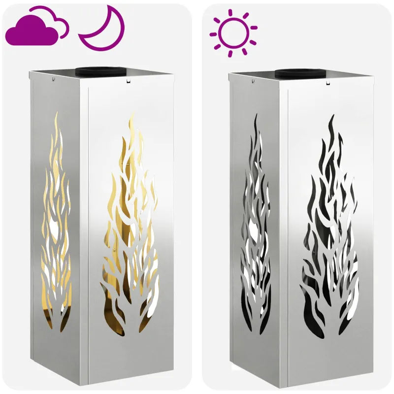 Saulės LED šaligatvio šviesa 2 pcs Sidabro Cinkuota plienas