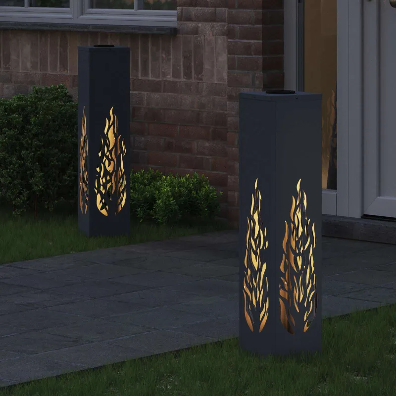 Saulės LED šaligatvio šviesa 2 pcs Antracitas