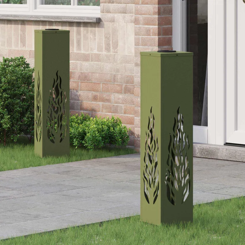 Saulės LED šaligatvio šviesa 2 pcs Alyvuogių žalia