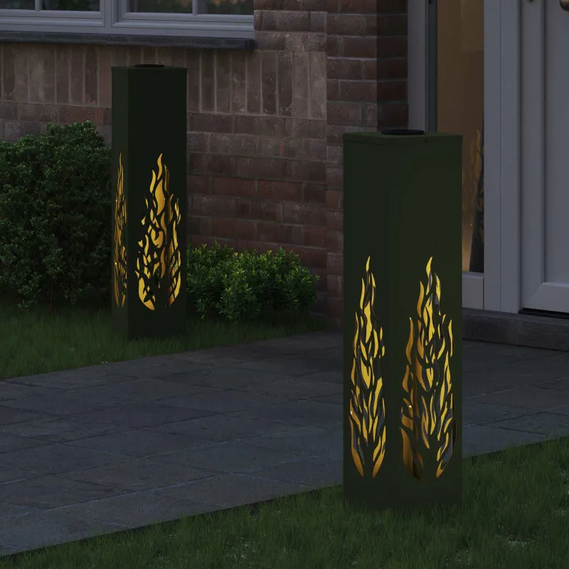 Saulės LED šaligatvio šviesa 2 pcs Alyvuogių žalia
