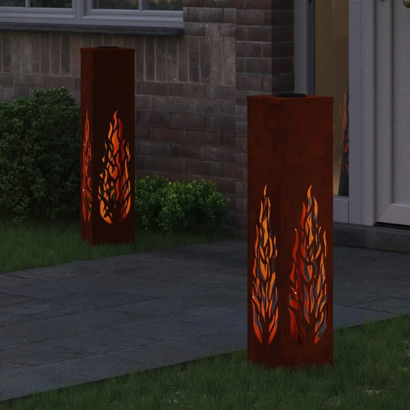 Saulės LED šaligatvio šviesa 2 pcs Rūdijanti