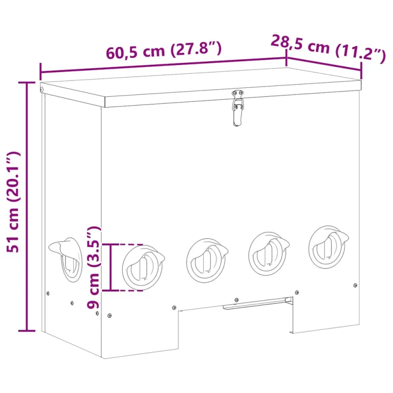 Vištų lesykla 2 pcs Alyvuogių žalia 60,5 x 29 x 51 cm
