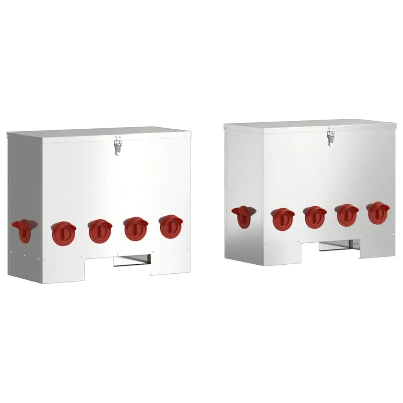 Vištų lesykla 2 pcs Sidabro 60,5 x 29 x 51 cm Cinkuota plienas
