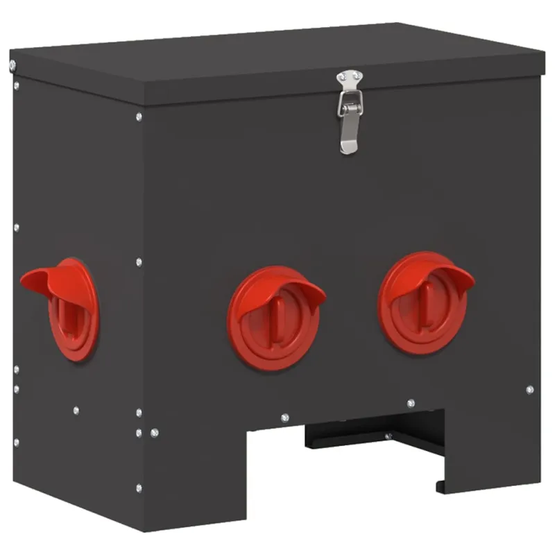 Vištų lesykla 2 pcs Juoda 40,5 x 25 x 38 cm