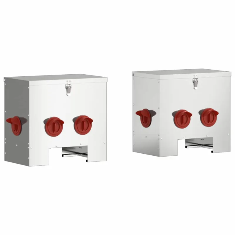 Vištų lesykla 2 pcs Sidabro 40,5 x 25 x 38 cm Cinkuota plienas