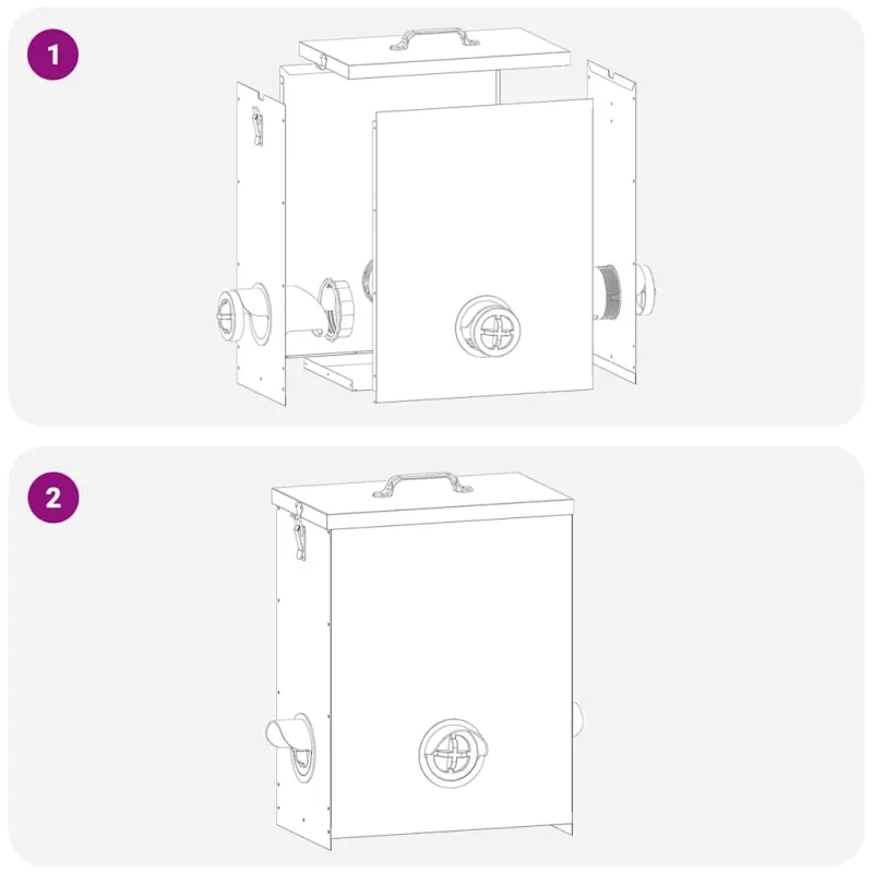 Vištų lesykla 2 pcs Juoda 32,5 x 20,5 x 43 cm
