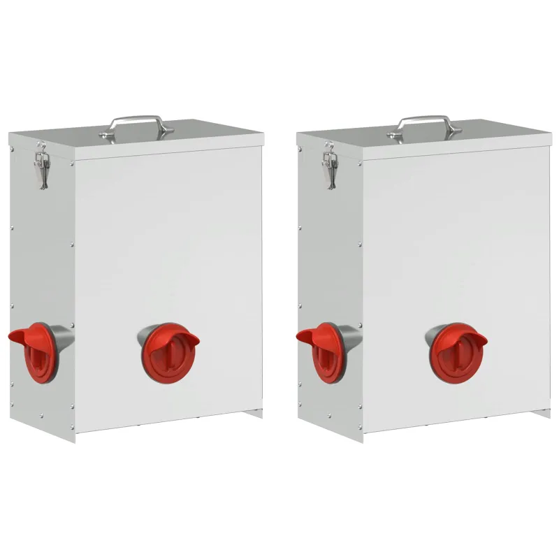 Vištų lesykla 2 pcs Sidabro 32,5 x 20,5 x 43 cm