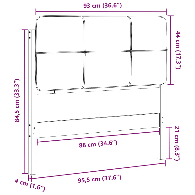 Apmušta lovos galvūgalis su galvūgalio Ruda ir Taupe 90 cm