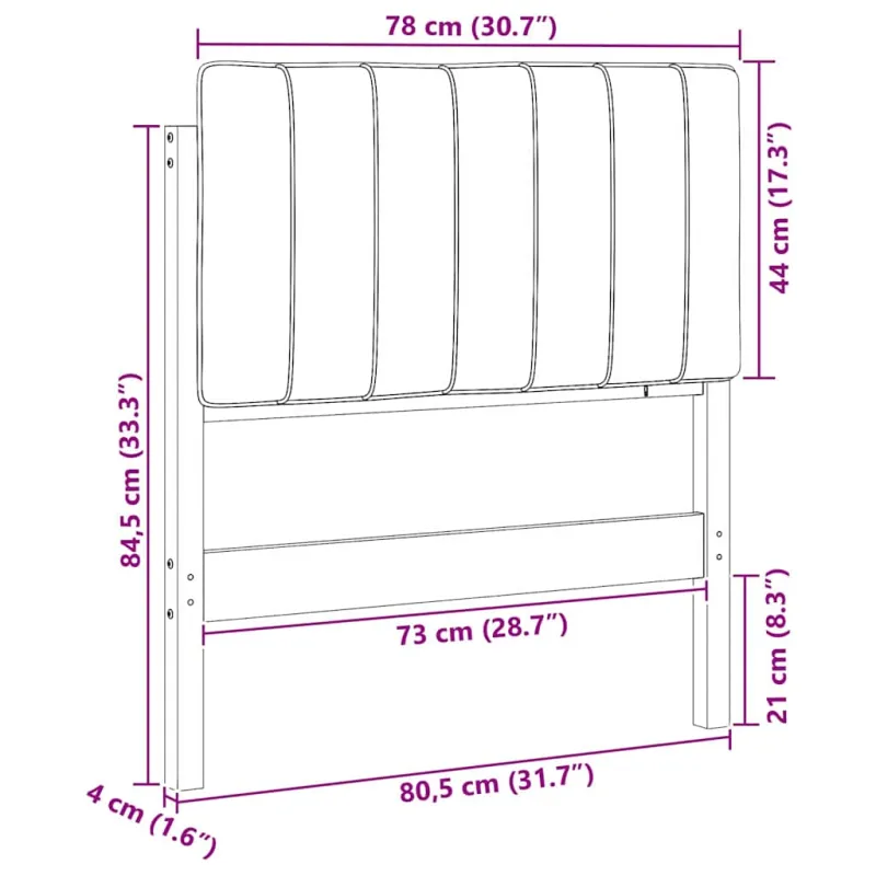 Apmušta lovos galvūgalis su galvūgalio Ruda ir Taupe 75 cm