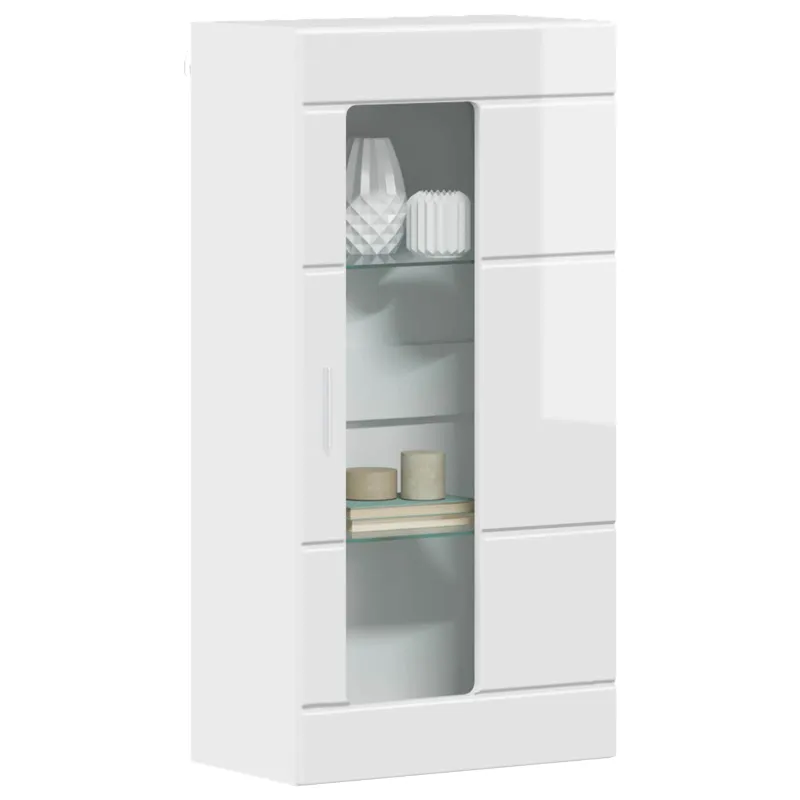 Medinė spinta Aukštai blizganti balta 50 x 29 x 100 cm