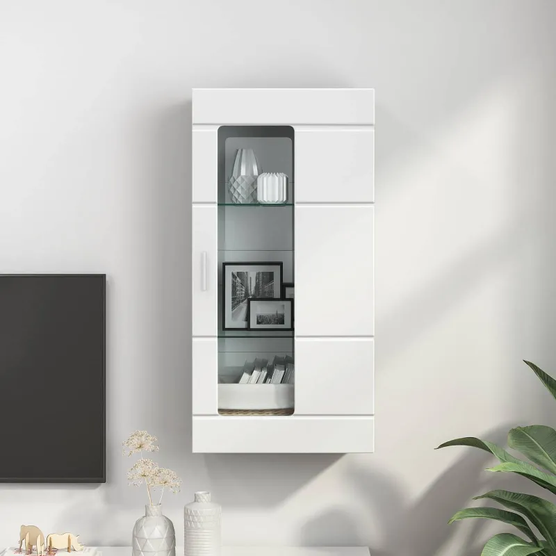Medinė spinta Aukštai blizganti balta 50 x 29 x 100 cm
