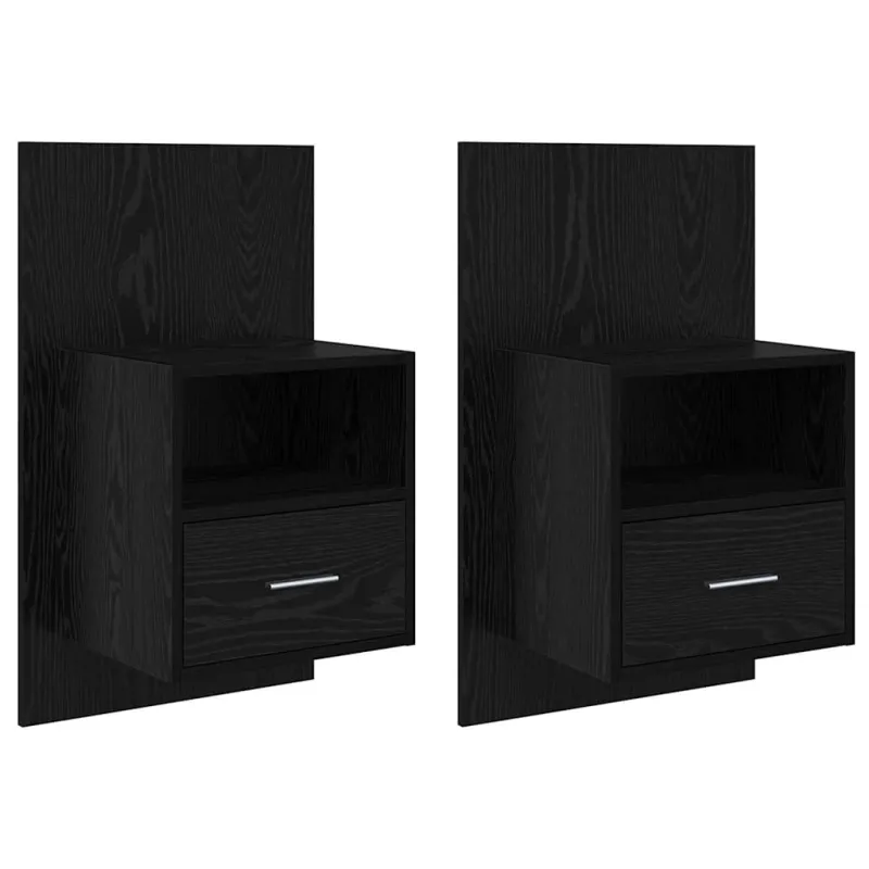 Šalia lovos spintelė 2 pcs Juodas ąžuolas 50 x 32,5 x 80cm