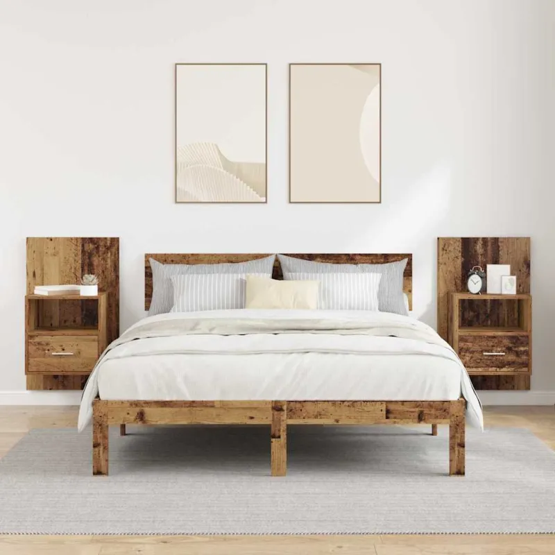 Šalia lovos spintelė 2 pcs Senas medis 50 x 32.5 x 80cm