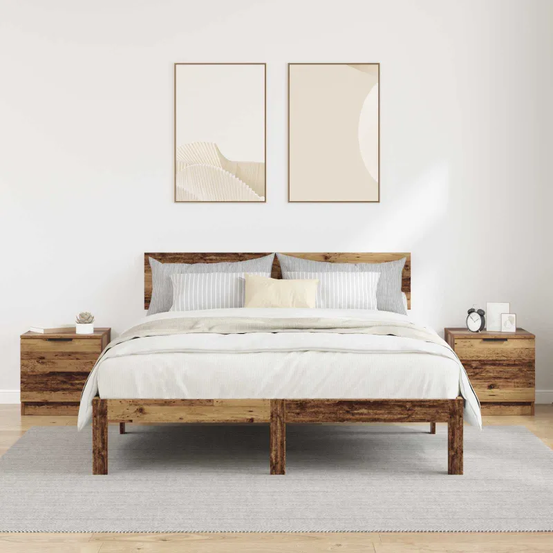 Lovos spintelė su stalčių 2 pcs Senas medis 40 x 39 x 40cm