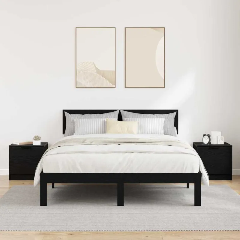 Lovos spintelė su stalčių 2 pcs Juodas ąžuolas 40 x 39 x 40cm