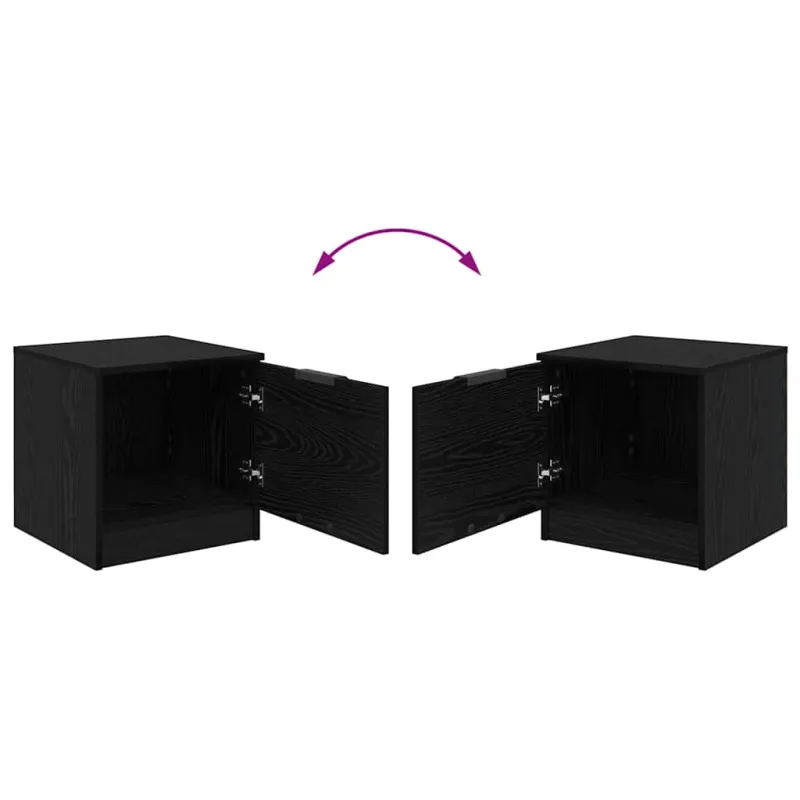 Lovos spintelė su stalčių 2 pcs Juodas ąžuolas 40 x 39 x 40cm