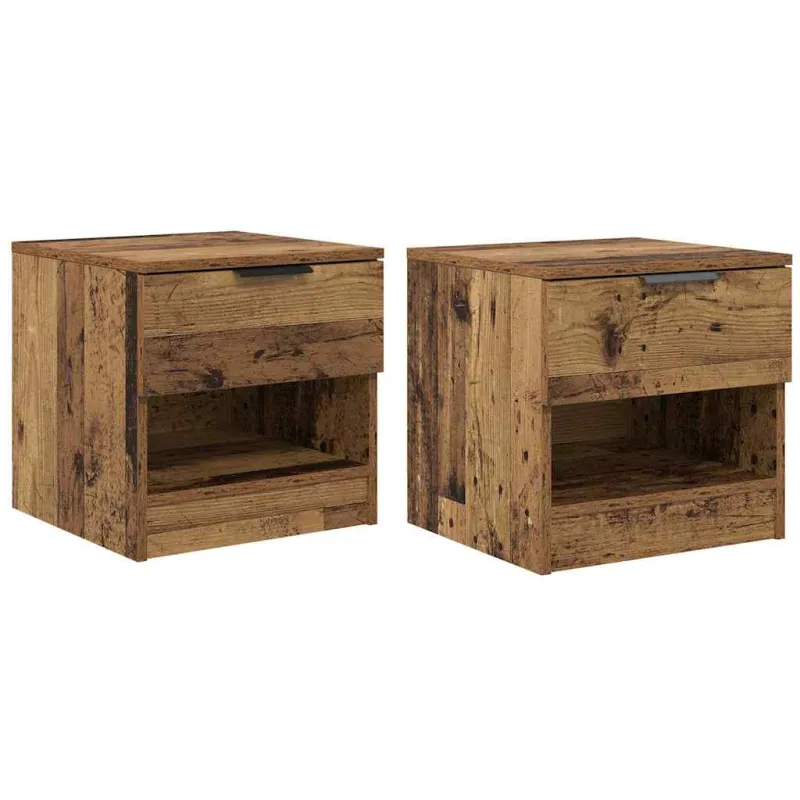 Lovos spintelė su stalčių 2 pcs Senas medis 40 x 39 x 40cm