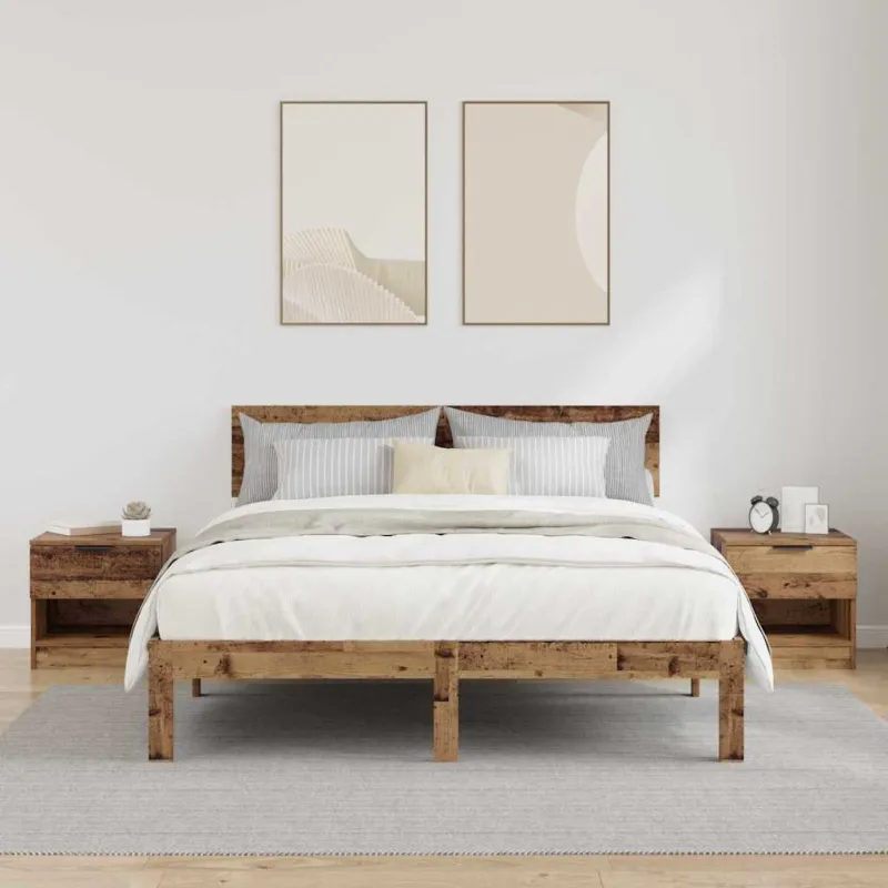 Lovos spintelė su stalčių 2 pcs Senas medis 40 x 39 x 40cm