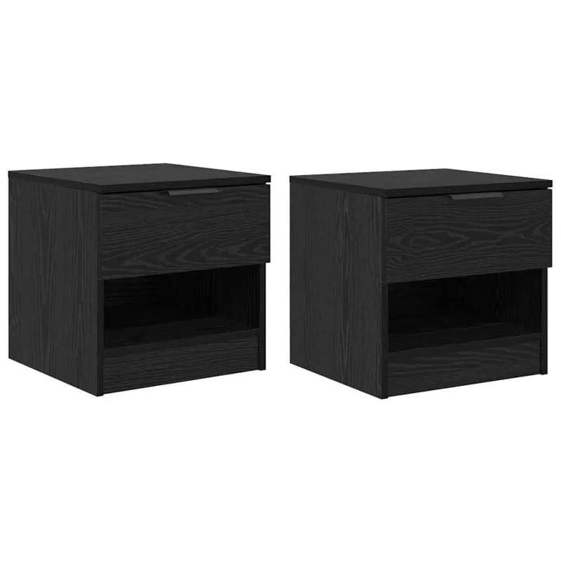 Lovos spintelė su stalčių 2 pcs Juodas ąžuolas 40 x 39 x 40cm