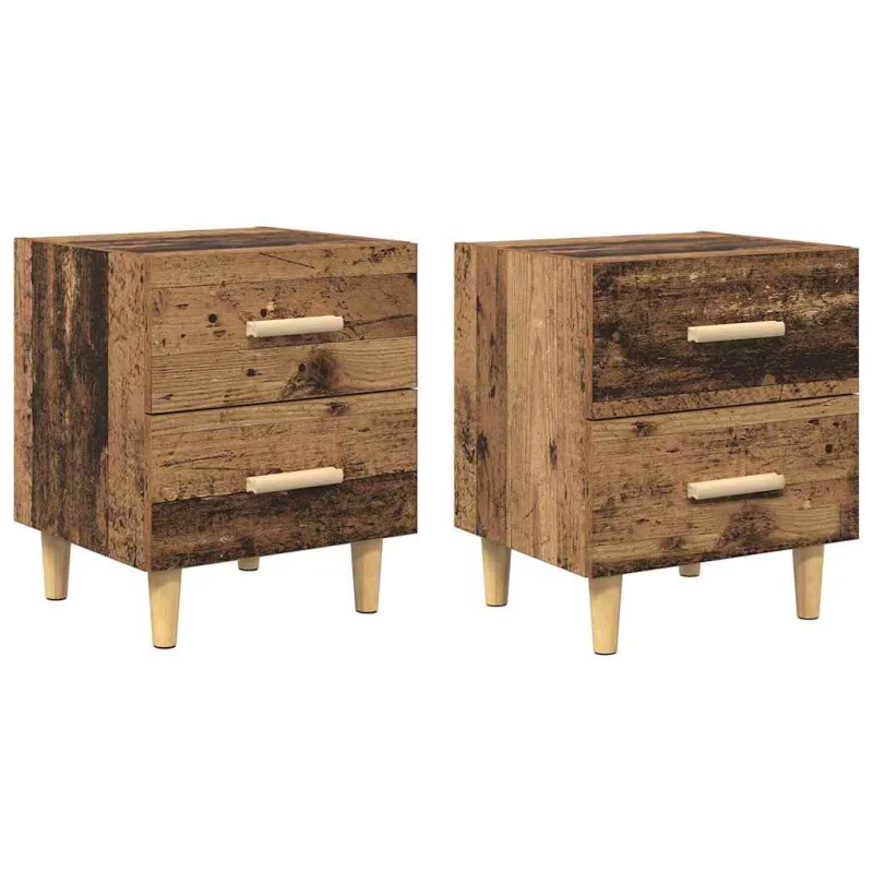 Lovos spintelė su stalčių 2 pcs Senas medis 40 x 35 x 47.5cm